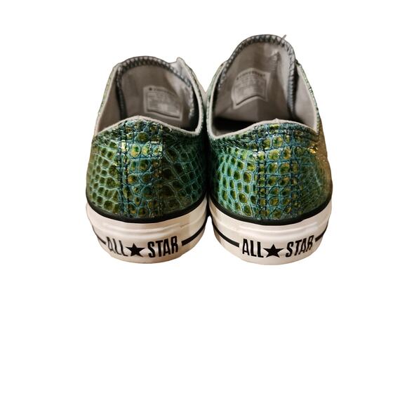 Converse‎ All Star Green Crocodile Embossed Leather Sneakers Size M5.5/W7.5 - Picture 4 of 7